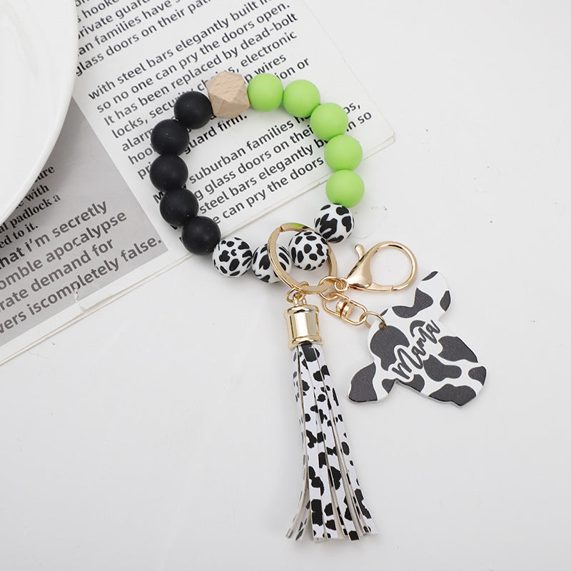 Llavero de la tarjeta de silicona de la cabeza del patrón de vaca al por mayor